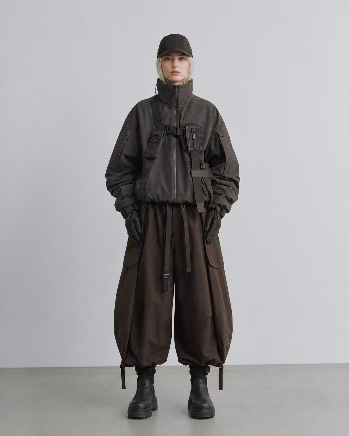 Look 06: evening tailoring editorial, white coat and trousers